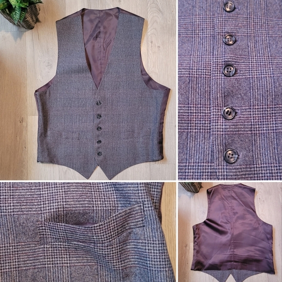 Plaid Tartan Waistcoat Vest, Men's Medium (36R) or Women's Large (L) - Picture 1 of 14